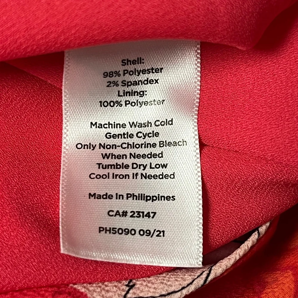 Talbots Pink Belted Midi Chrysanthemum Shirt Dress Size 2 Petite
